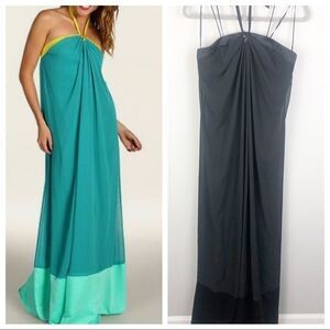 MAX & CLEO | Nania Black Embellished Chiffon Halter Maxi Dress Women’s Size 10